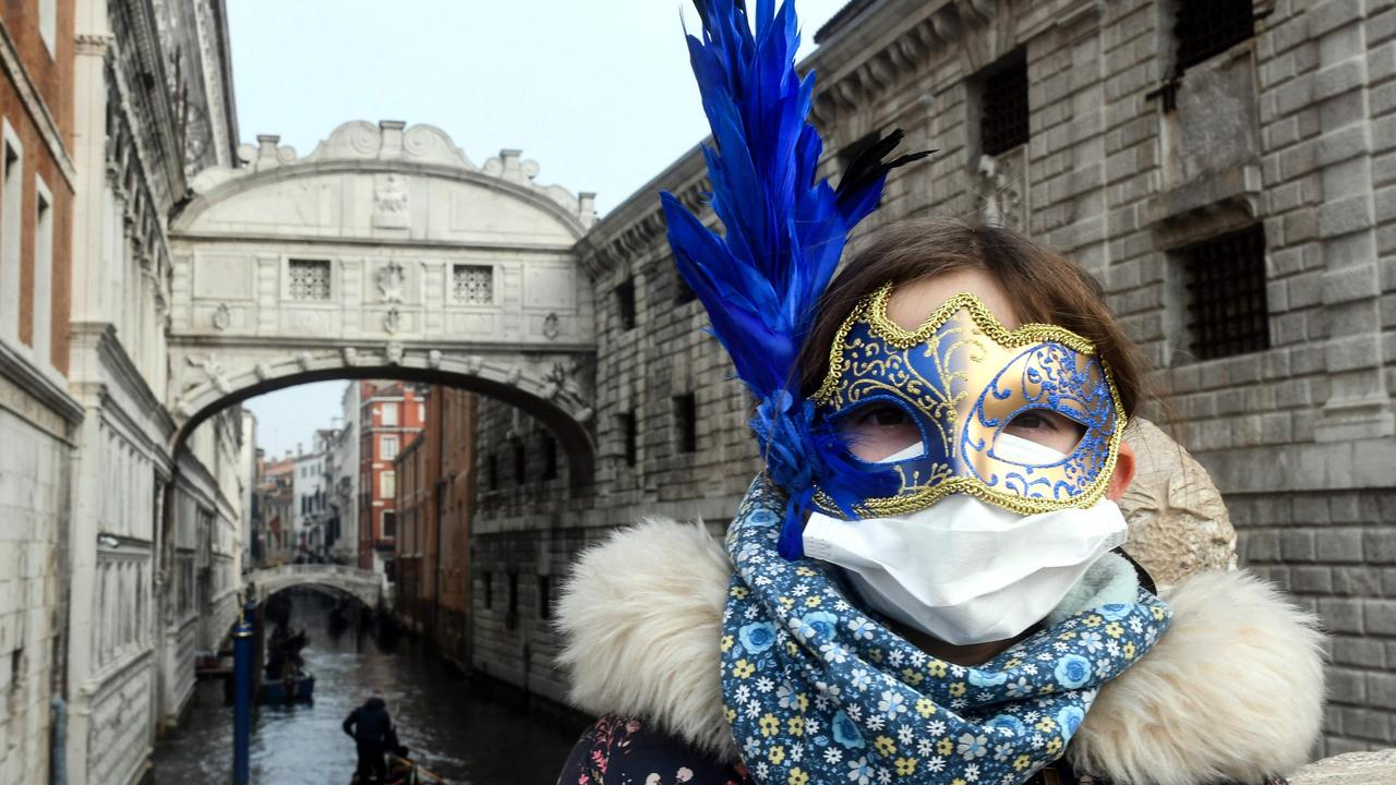 Italy has cancelled its famous Carnival after an outbreak of the COVID-19 virus in northern Italy. Picture: AFP/ANDREA PATTARO