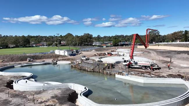 Progress shots of the Billabong Parklands project at Campbelltown in May 2023.