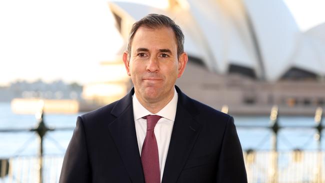SYDNEY, AUSTRALIA - NewsWire Photos JUNE 13, 2024: Australian Federal Treasurer  Jim Chalmers pictured addressing morning media at Dawes Point in Sydney ahead of cost-of-living indexes and labour force data expected to be released today.Picture: NewsWire / Damian Shaw