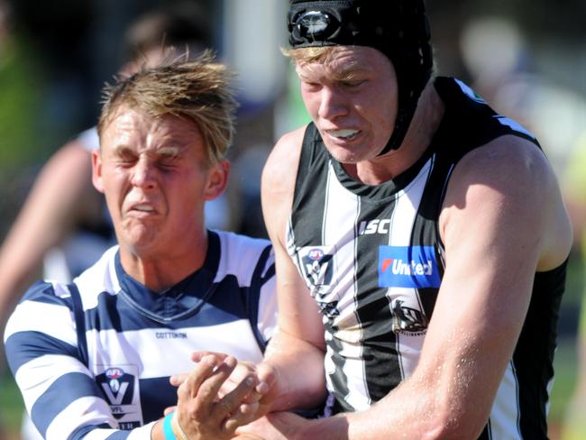 Sam McLarty during his time on Collingwood’s list. Picture: Andrew Henshaw