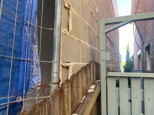 Their neighbours have built their garage close to the shared boundary fence. Picture: Supplied