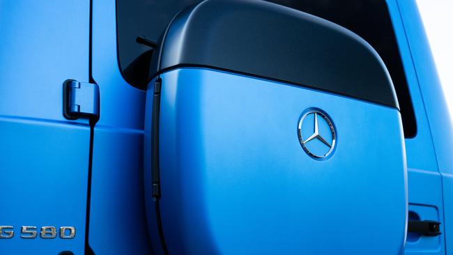 The iconic rear box on the G 580 EQ serves as a storage solution for charging cables, but buyers can opt to replace it with a spare tyre. Picture: Supplied