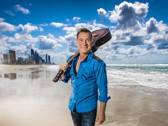 Country music star Adam Brand pictured ahead of the Groundwater Country Music Festival on the Gold Coast in 2021. Picture: Nigel Hallett.