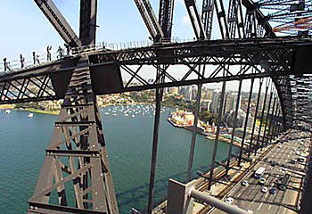 Inside view ... the new Discovery Climb through the Sydney Harbour Bridge celebrates the bridge's remarkable engineering. Picture: Jeanti St Clair