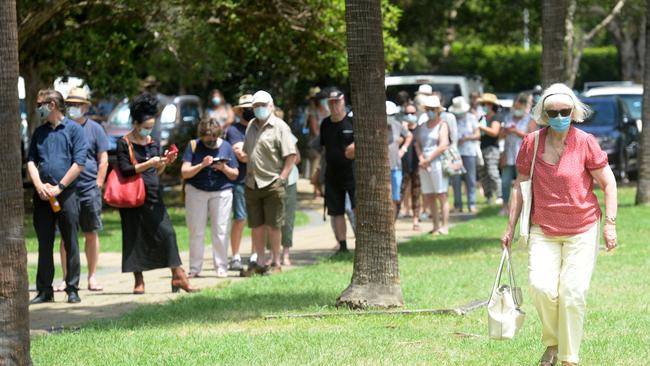 Residents from the Northern Beaches flocked to get tested. Picture: Jeremy Piper