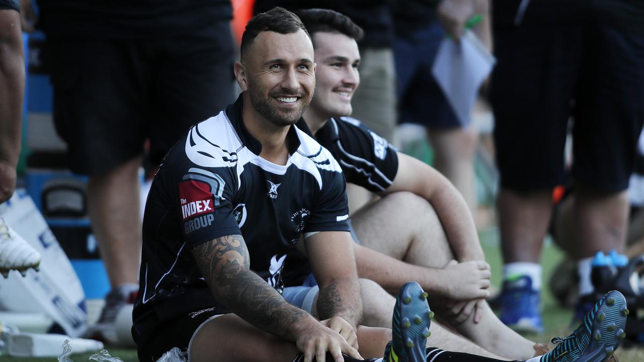 Quade Cooper pictured on the sideline during a Wests v Souths club game.