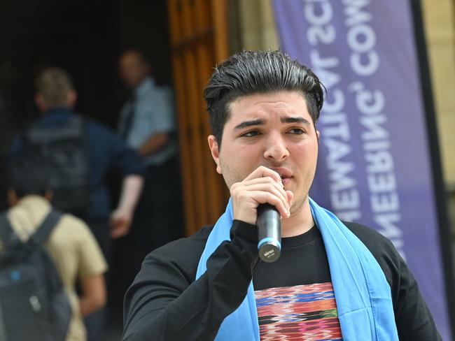 Queensland anti-China activist student Drew Pavlou at the University of Adelaide’s O Week. Picture: Keryn Stevens