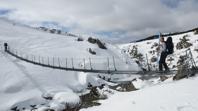 Crossing the bridge over the Snowy River.