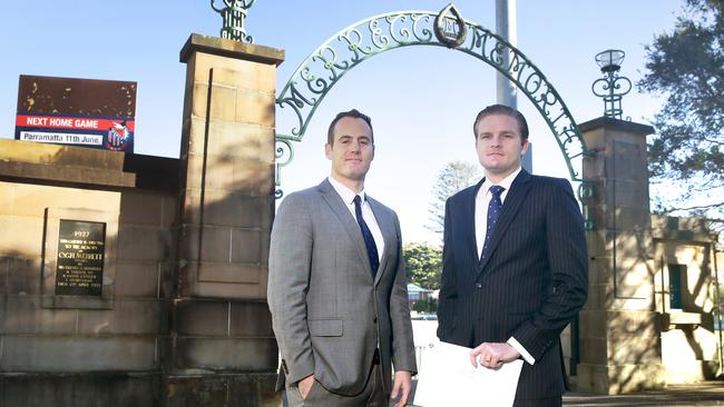 Anthony Bergelin and Lorne Havenstein ar Manly Oval.