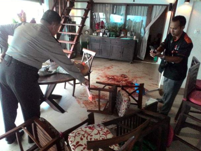 The crime scene inside John Burke's Bali villa. Picture: Komang Erviani