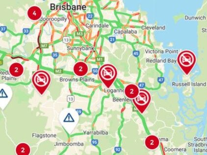 Dozens of roads across South East Queensland are closed due to flooding. Picture: RACQ