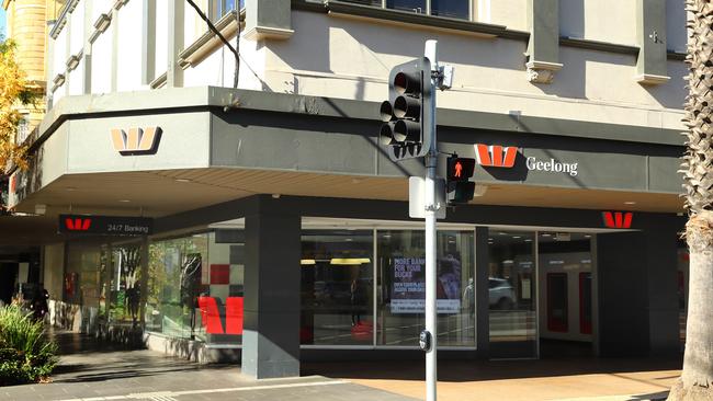 Westpac’s Geelong CBD branch. Picture: Alison Wynd.