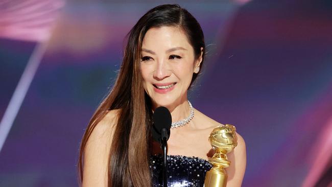 Michelle Yeoh accepts the Best Actress in a Motion Picture Musical or Comedy award for "Everything Everywhere All at Once". Picture: Getty