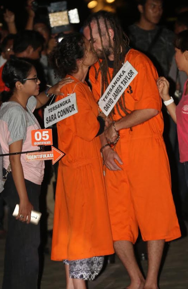 Sara Connor and David Taylor during the reenactment of their crime. Picture: Zul Edoardo