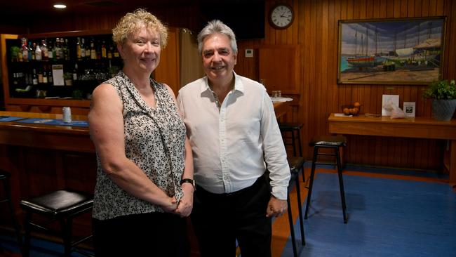 President Liz Buckley and past President Russell Laird at the North Queensland Club. Picture: Evan Morgan