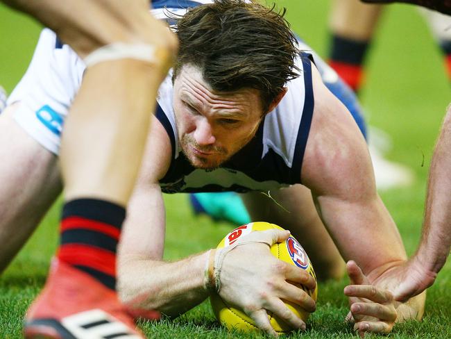 Geelong is the 18th-ranked clearance team despite boasting Patrick Dangerfield, Joel Selwood and Gary Ablett. Picture: Getty Images