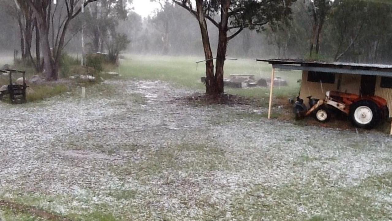 Hailstorm in Pozieres on October 14, 2021. Photo: Kylie Short / contributed