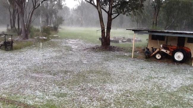 Hailstorm in Pozieres on October 14, 2021. Photo: Kylie Short / contributed