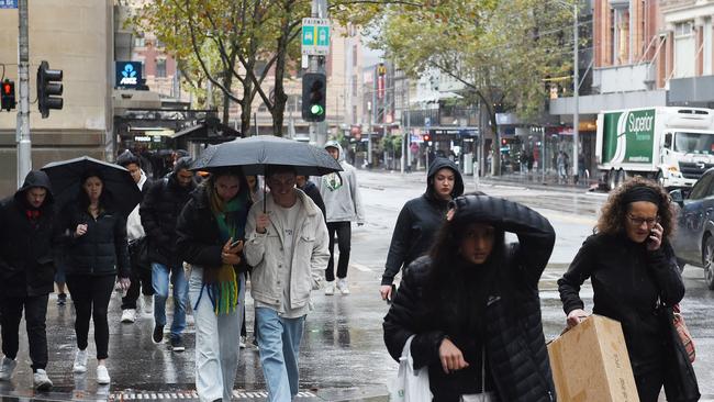 Things are cold and wet in Melbourne with frosts and snow forecast for other parts of Australia. Picture: NCA NewsWire / Josie Hayden.