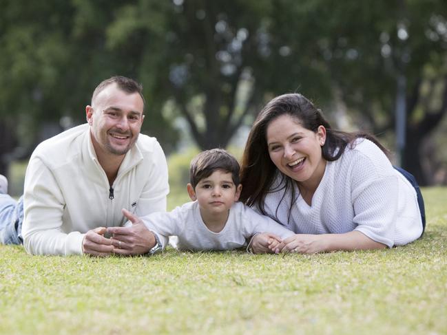 Natasha Walsh and her husband Dere, who died of brain cancer in 2019. Pictured in 2018, halfway through his palliative care journey. Picture: Milk &amp; Honey Photography / Supplied