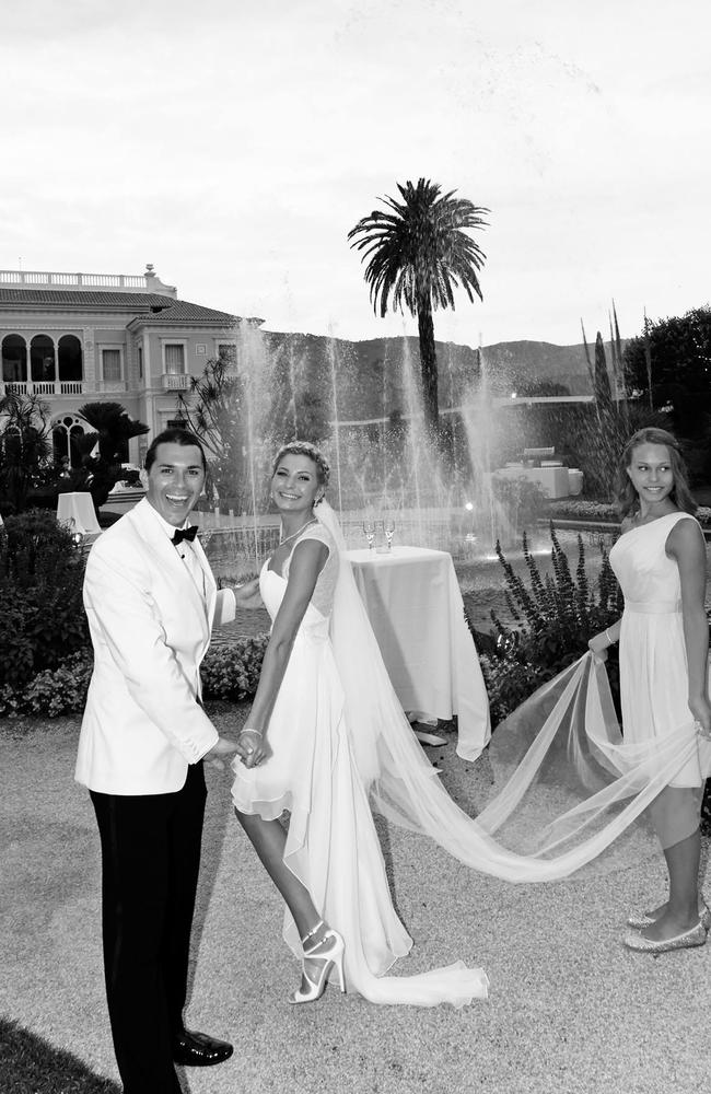 Damien Carew and his wife Anna Polianskaya-Carew married at the luxurious Villa Ephrussi de Rothschild in 2013. Picture: Supplied