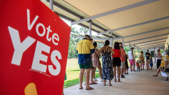 More than one-in-five Solomon voters, and one-in-three Lingiari voters, did not bother to cast a ballot for the 2023 Voice to Parliament referendum. Picture: Pema Tamang Pakhrin