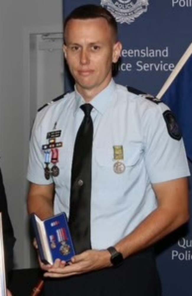 Bravery award recipient Senior Constable Reece Weber (right).