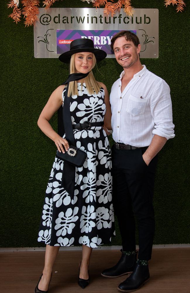 Bronte Pearson and Jackson Smith at the 2024 Darwin Cup Carnival Derby Day. Picture: Pema Tamang Pakhrin