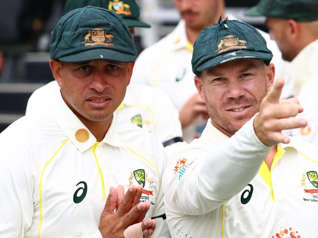 Usman Khawaja and David Warner’s connection dates back to when they played together as seven year-olds in Sydney. Picture: Chris Hyde - CA/Cricket Australia via Getty Images