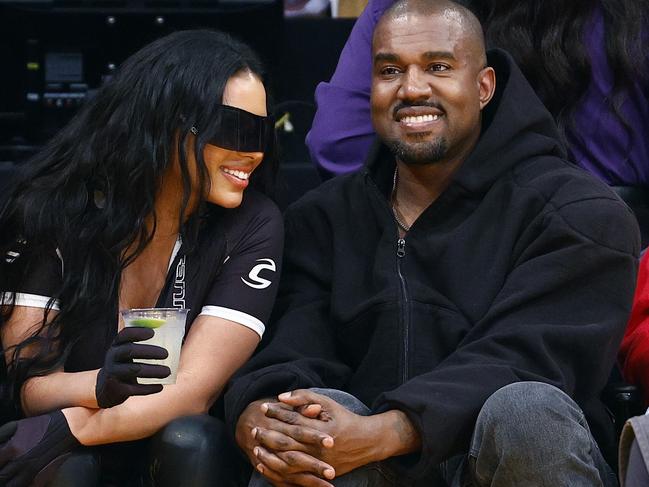 Kanye West and girlfriend Chaney Jones at an NBA game last month. Picture: AFP/Getty Images