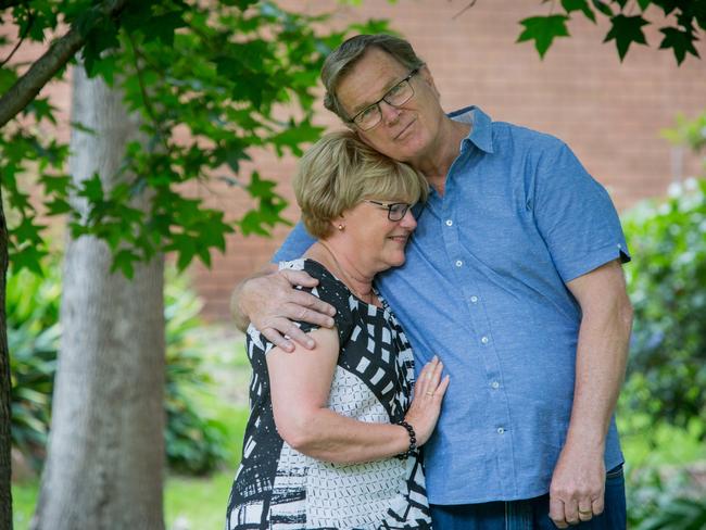 Lyn Dawson's brother Greg Simms with his wife Merilyn Simms. Picture: Liam Driver