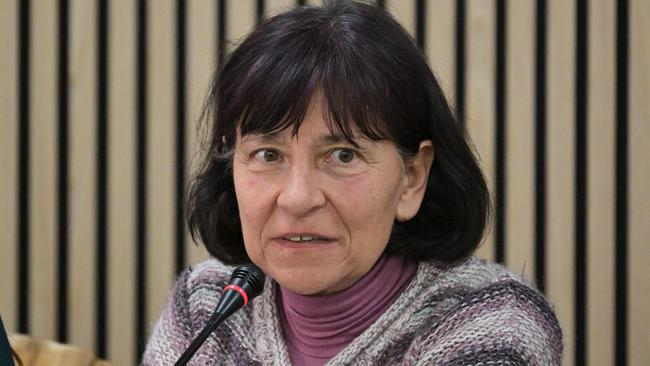 Gloria Branciani, speaking in Rome, is one of 20 nuns who have accused priest and artist Marko Rupnik of sexually abusing them. Picture: AFP