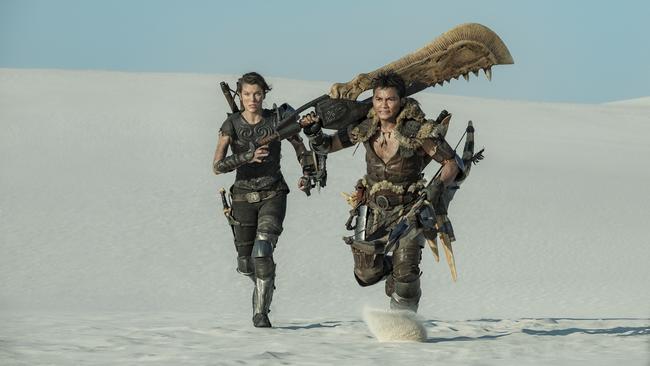 Milla Jovovich and Tony Jaa in Monster Hunter. Picture: Sony.