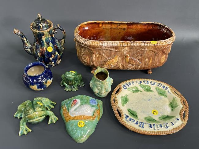 An extensive collection of pottery, including Tasmanian items, is up for auction at Gowans Auctions at Moonah. Picture: Rob Inglis