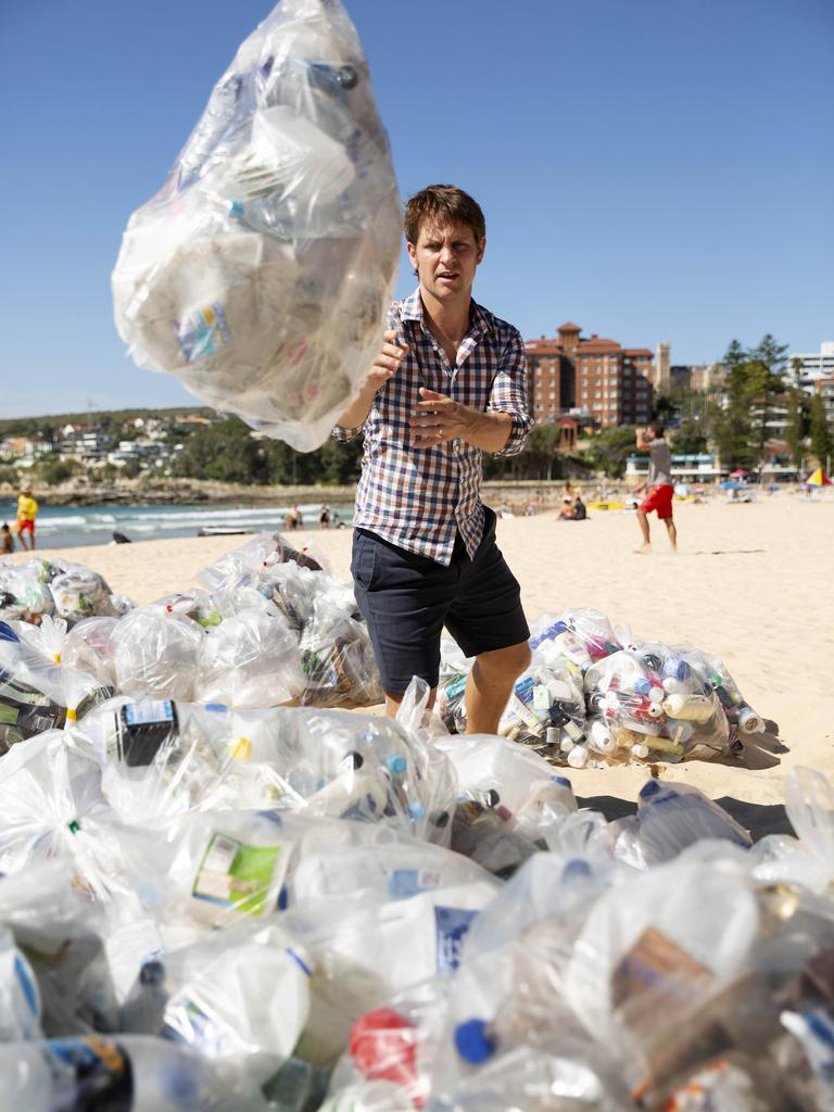 Craig Reucassel during a War On Waste segment highlighting our plastic problem.