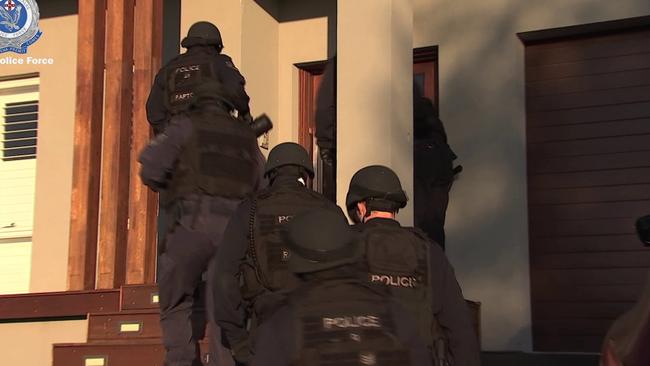 Police raided homes across Sydney following the attempted shooting murder on Tuesday, April 16. Picture: NSW Police