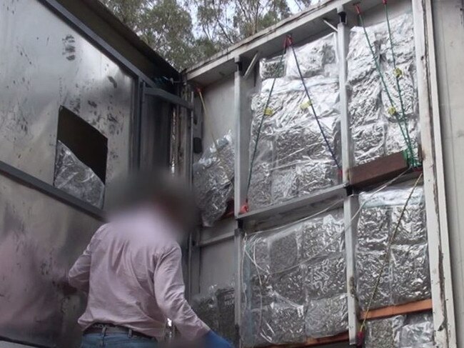 Cannabis was trafficked in to Queensland hidden in trucks from South Australia.