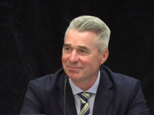 John Hardy, CEO of RSL Tasmania, John Hardy, giving evidence at the Royal Commission into Defence and Veteran Suicide in Hobart.