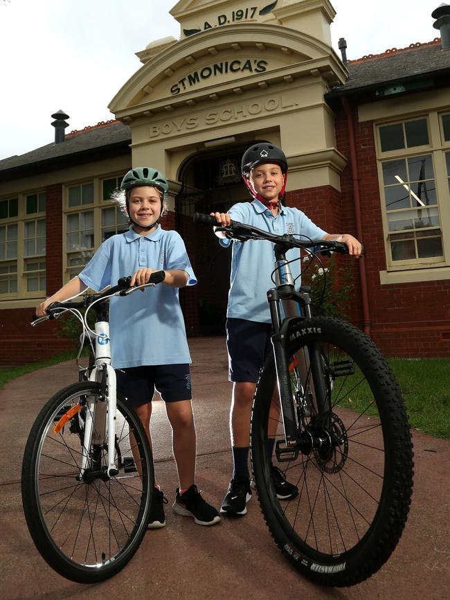 St Monica's Primary School is one of many participating in Ride2School. Picture: Hamish Blair