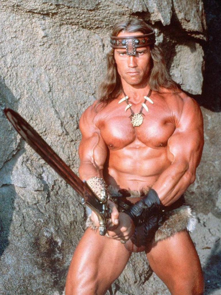 Actor Arnold Schwarzenegger in a scene from 1982 film Conan the Barbarian. Picture: Supplied