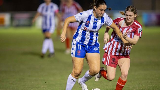 Action shots from the fifth annual GleNTi Cup between Hellenic AC and Darwin Olympic SC, June 3, 2025. Picture: Pema Tamang Pakhrin