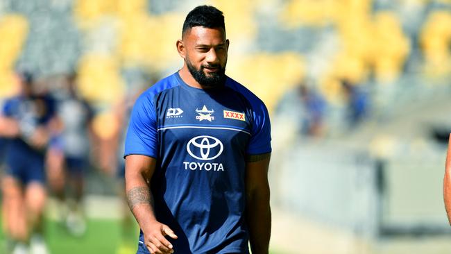 NRL; North Queensland Cowboys training at Queensland Country Bank Stadium. Francis Molo . Picture: Alix Sweeney