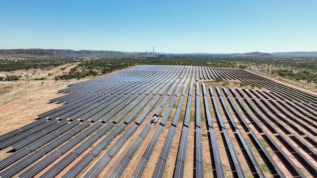 The Dugald River Solar Farm on the southern outskirts of Mount Isa, close to the Boulia-Mount Isa Highway. Picture: Supplied.