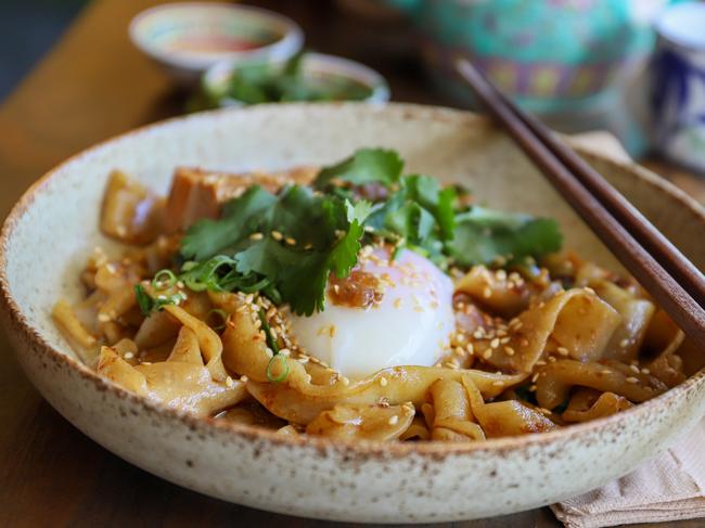 Bao noodles with a soft boiled egg. Picture: Jenifer Jagielski