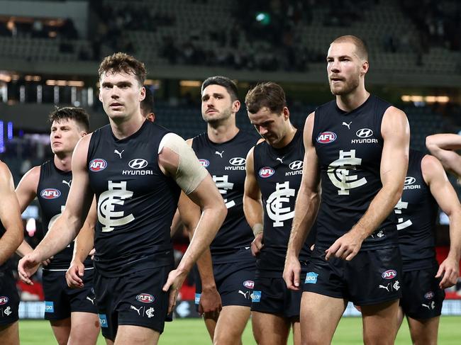 The Blues suffered their first loss of 2024 in stunning fashion. (Photo by Quinn Rooney/Getty Images)