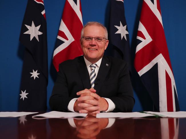 Prime Minister Scott Morrison is working out a plan for safe entry to Australia upon vaccination certification. Picture: Adam Taylor