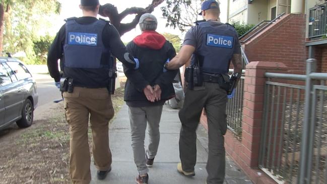 Caulfield Divisional Response Unit (DRU) detectives have arrested three people following the execution of warrants at Beaumaris and Hampton this morning, marking the commencement of Operation Saturate. Picture: Supplied.