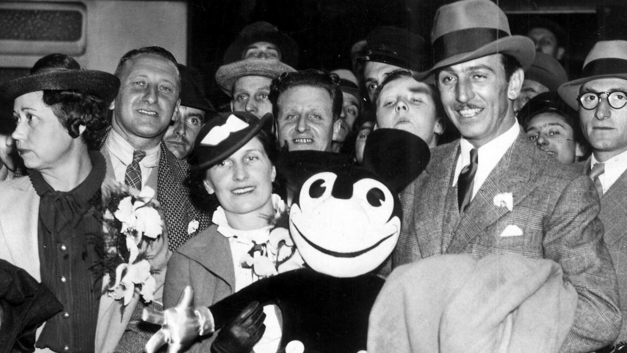 Walt Disney and his wife Lillian arrive in London in 1938.