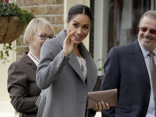 Meghan was visiting a nursing home in London. Picture: AP 