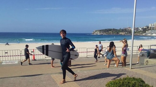 Beachgoers are being turned away from Bondi Beach on Sunday. Picture: Lachlan Moffet Gray